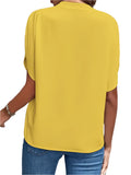 V-neck Short Sleeve Blouse KOAKON
