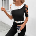Cross Off Shoulder Short Sleeve Top KOAKON