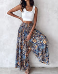 Floral Print Shirred Wide Leg Pants KOAKON