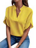 V-neck Short Sleeve Blouse KOAKON