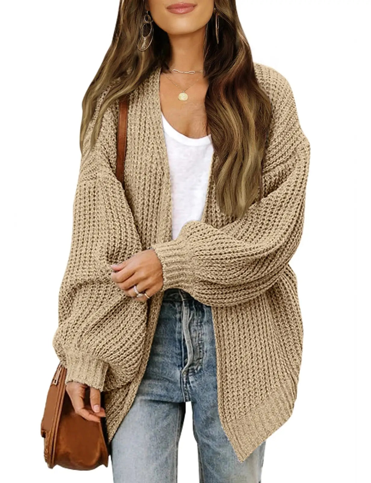 Knitted lantern sleeve cardigan KOAKON