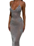 Flash Grey Sexy Knit Beach Party Dress KOAKON