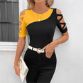 Cross Off Shoulder Short Sleeve Top KOAKON