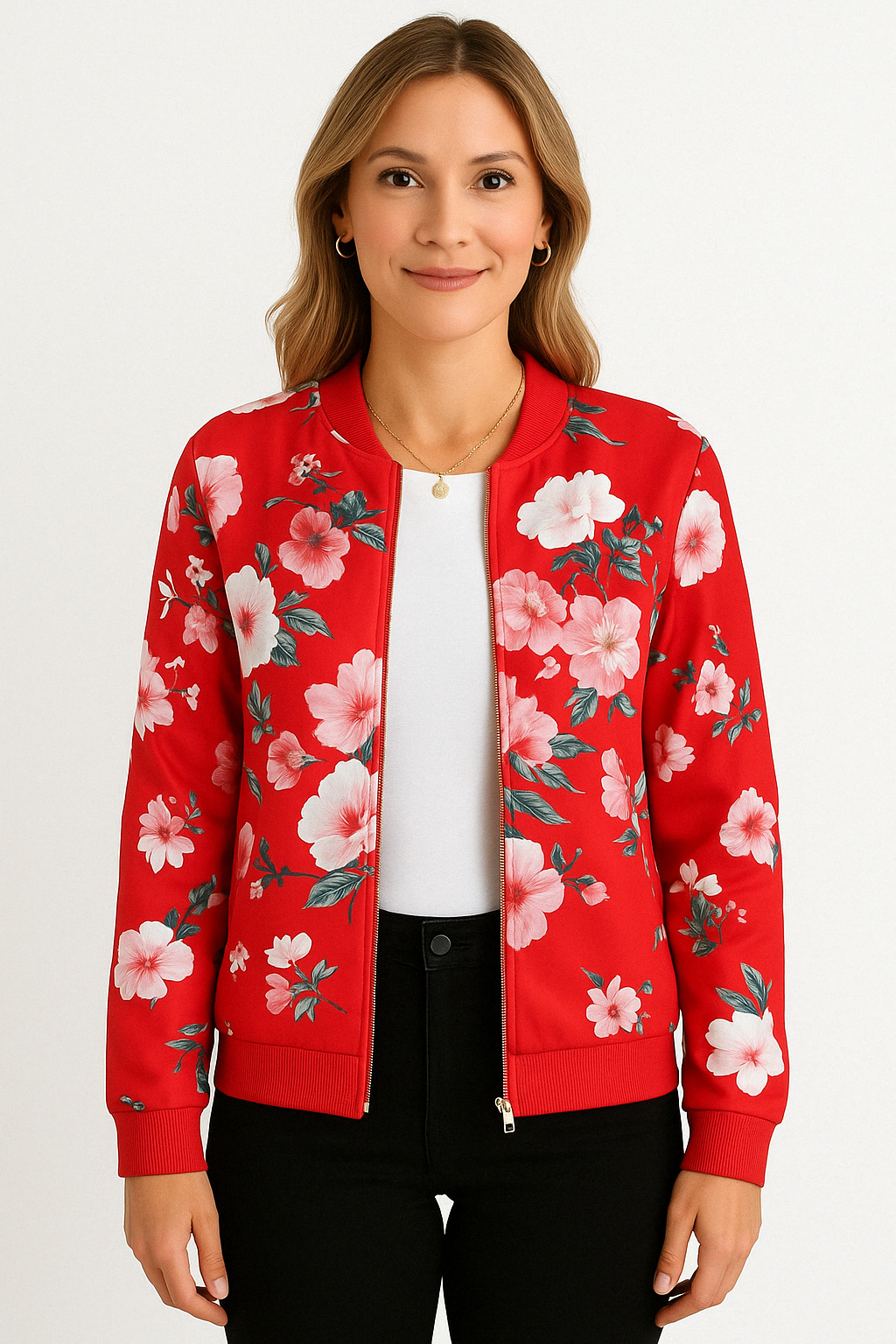 Abstract Floral Bomber Jacket KOAKON