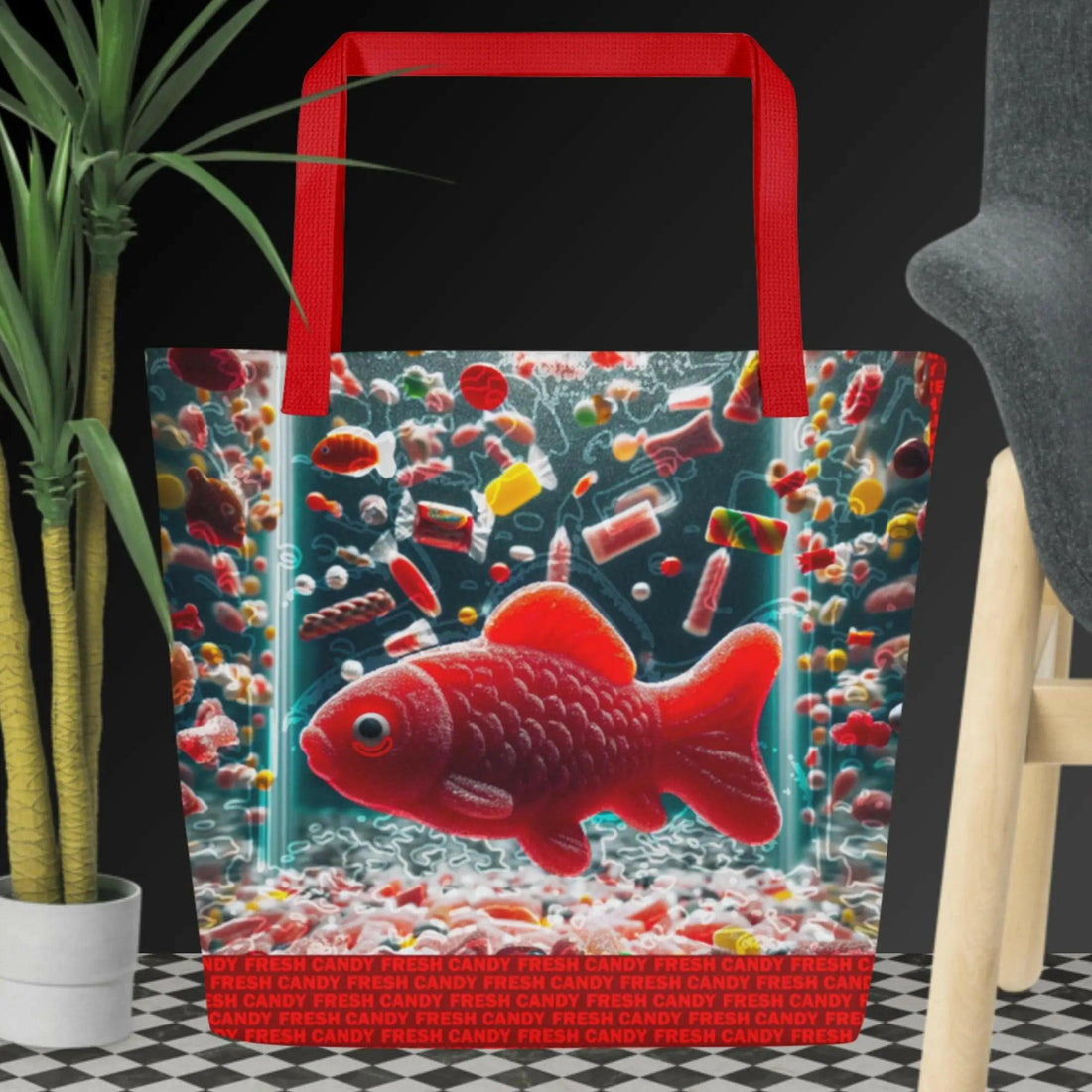 Fresh Candy Gummy Fish Tote Bag.