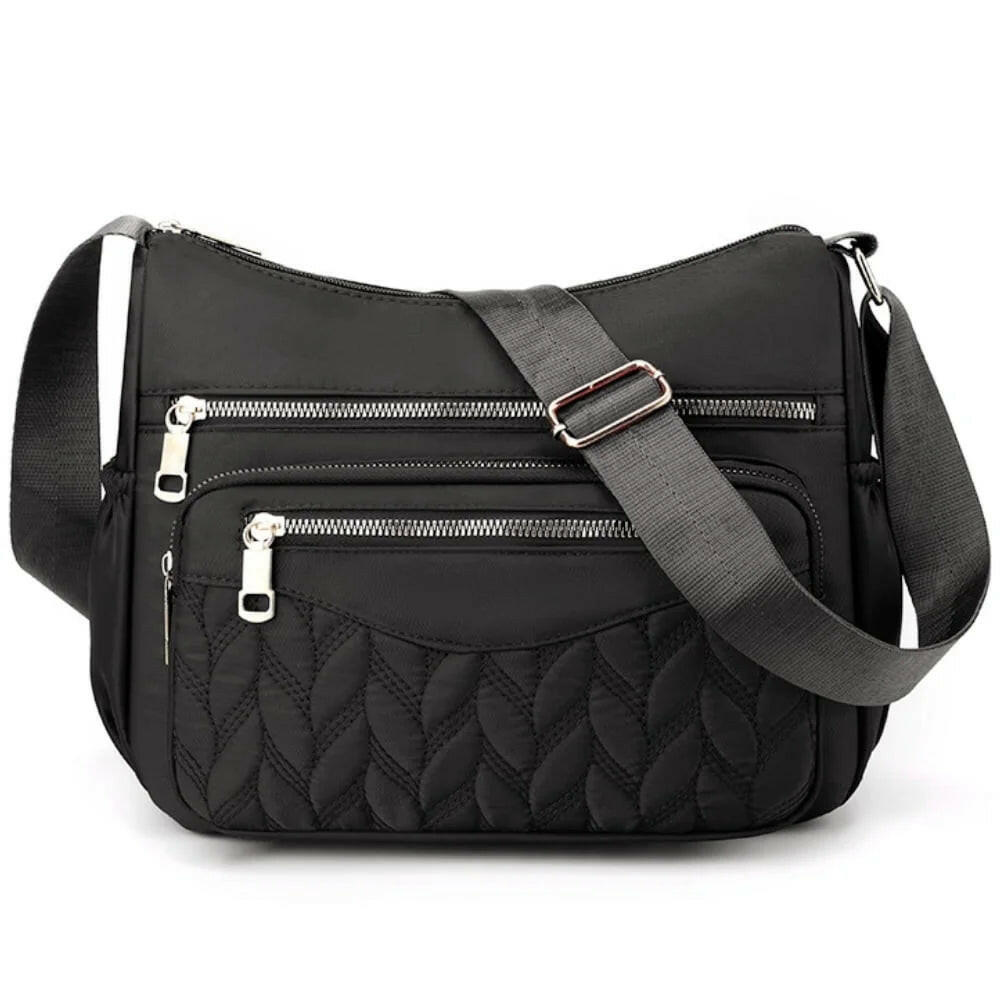 Womens Crossbody Bag Nylon Lightweight Shoulder Bag Casual Handbag Purse for Women, Black