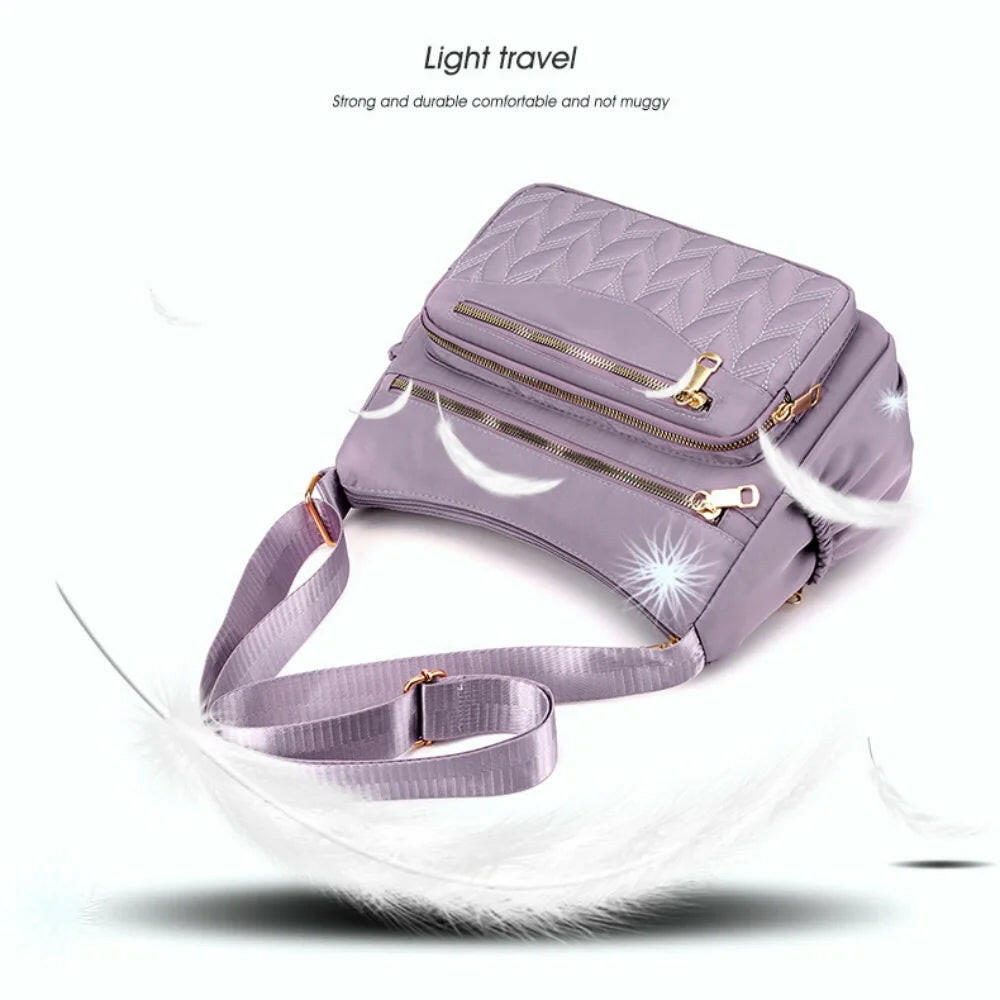 Womens Crossbody Bag Nylon Lightweight Shoulder Bag Casual Handbag Purse for Women, Black